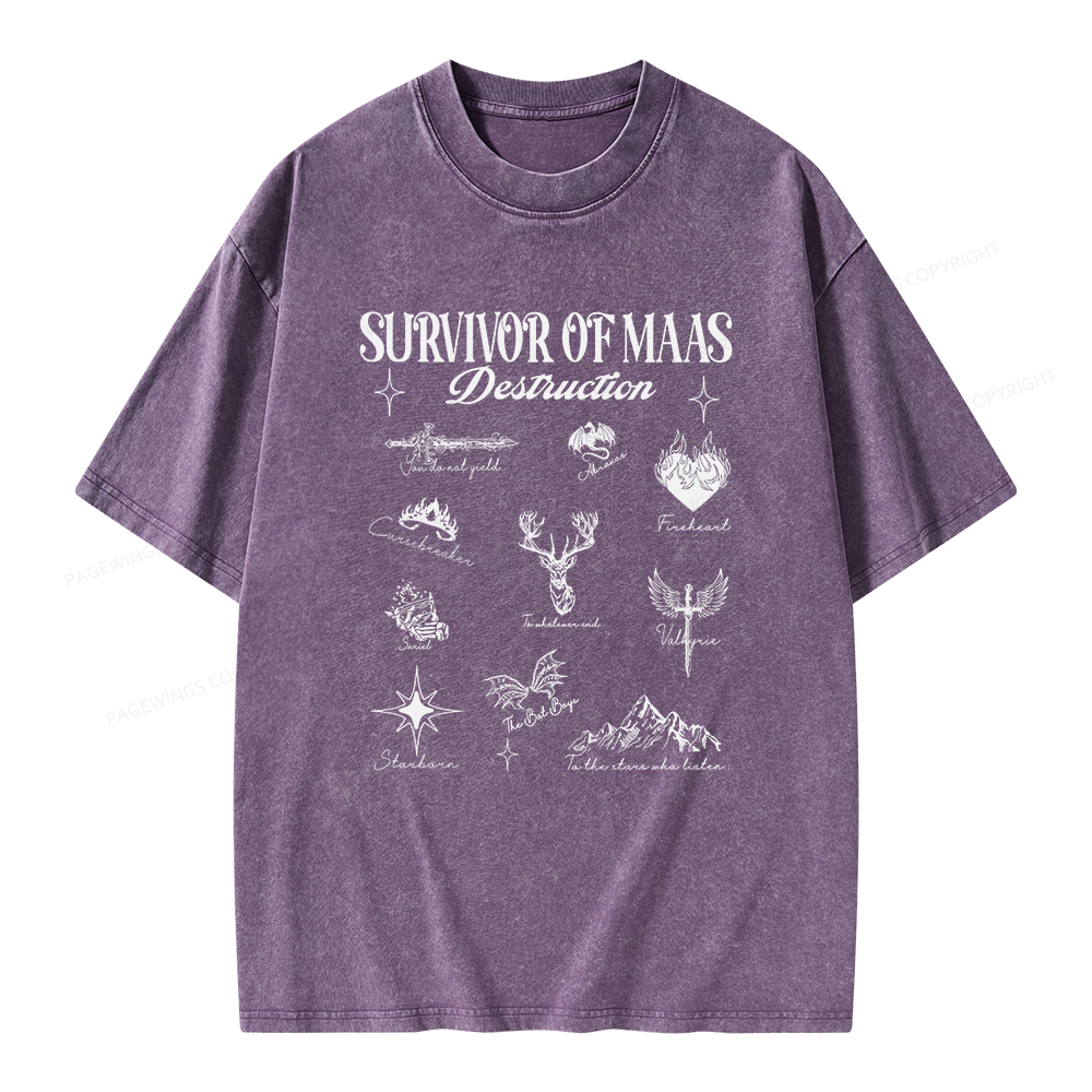 Pagewings Survivor of Maas Unisex Washed T-shirt