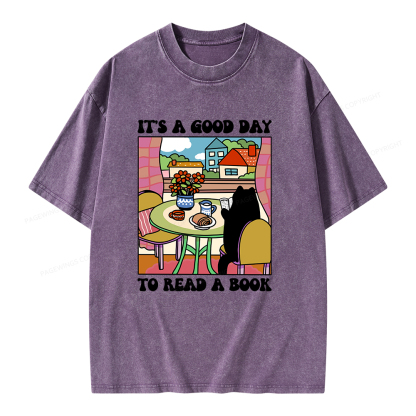 Pagewings It's A Good Day  To Read A Book Unisex Washed T-shirt