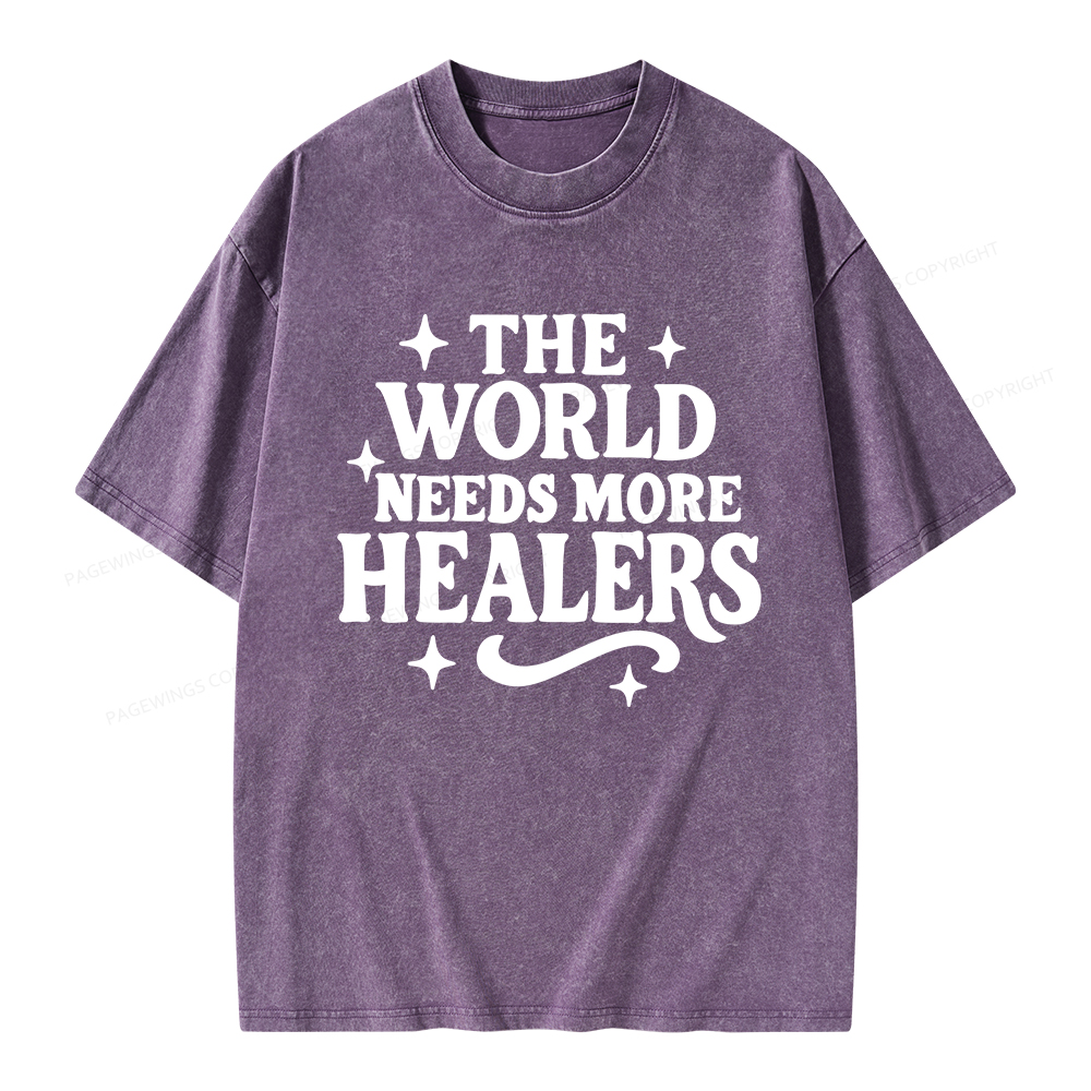 Pagewings The World Needs More Healers Unisex Washed T-shirt