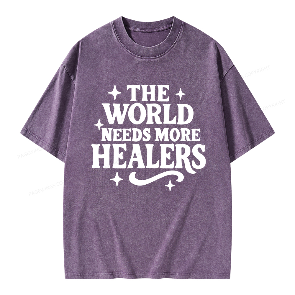 Pagewings The World Needs More Healers Unisex Washed T-shirt