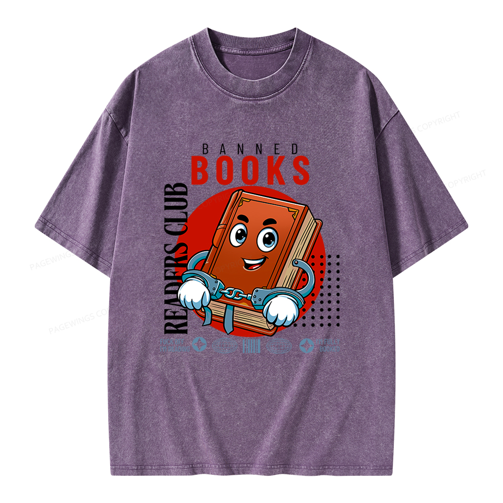 Pagewings Banned book readers club Unisex Washed T-shirt