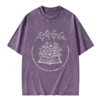 Pagewings Libraries Were Full Of Ideas Unisex Washed T-shirt