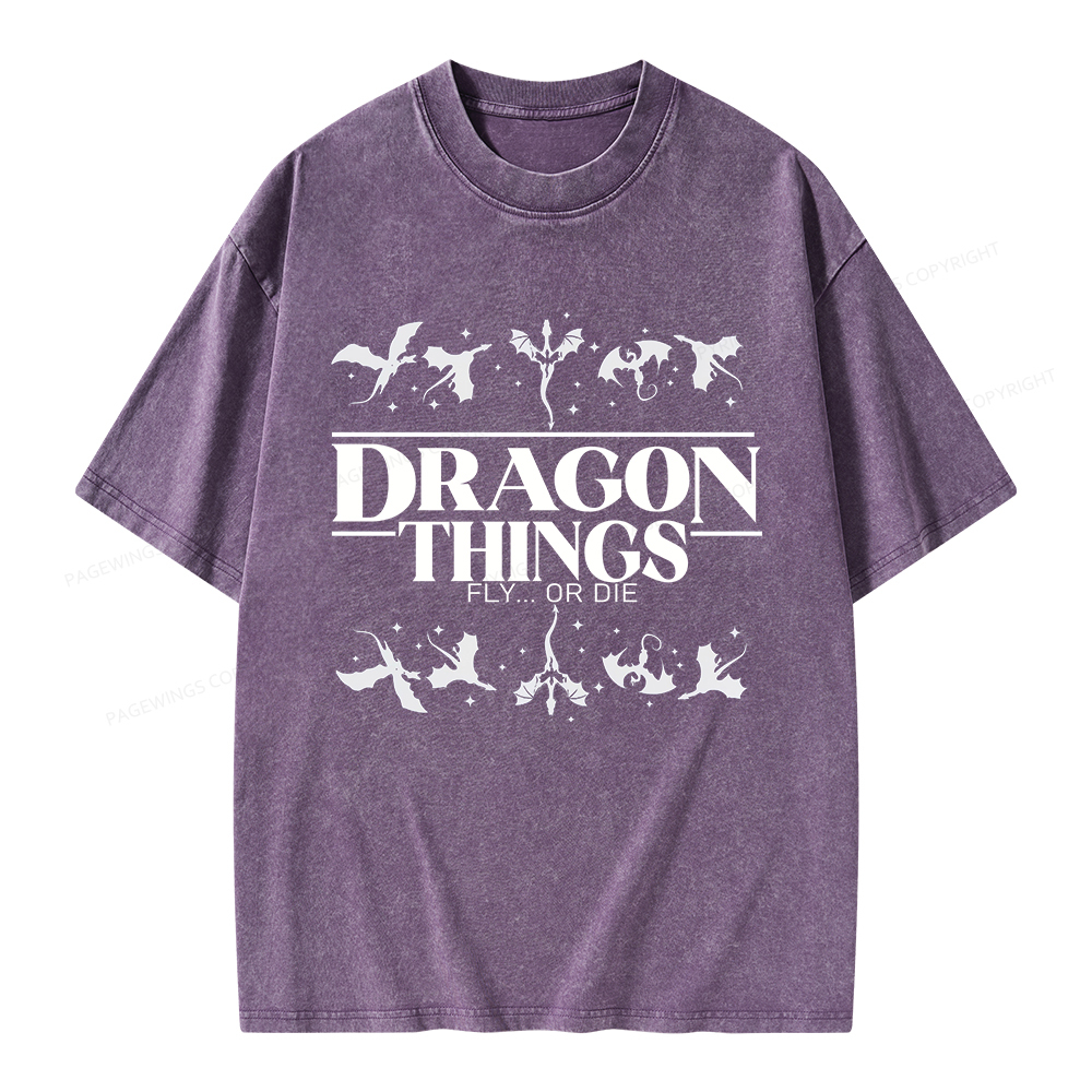 Pagewings Dragon Things Unisex Washed T-shirt