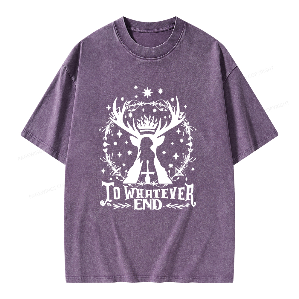 Pagewings To Whatever End Unisex Washed T-shirt