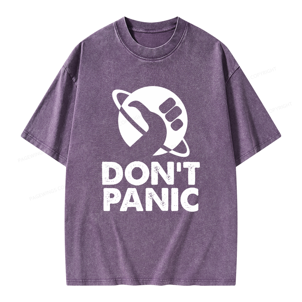 Pagewings Don't Panic Unisex Washed T-shirt