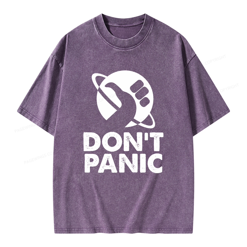 Pagewings Don't Panic Unisex Washed T-shirt