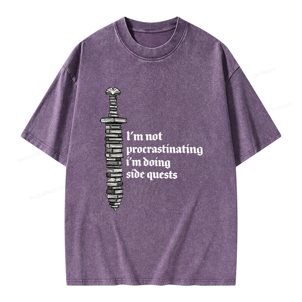 Pagewings I'm Doing Side Quests Unisex Washed T-shirt