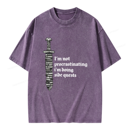 Pagewings I'm Doing Side Quests Unisex Washed T-shirt