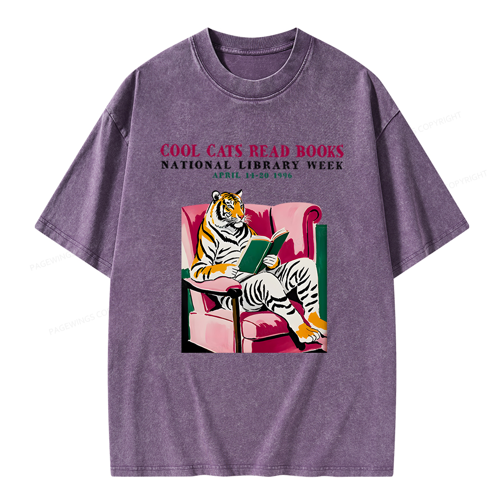 Pagewings Library Week Poster 1996 Unisex Washed T-shirt