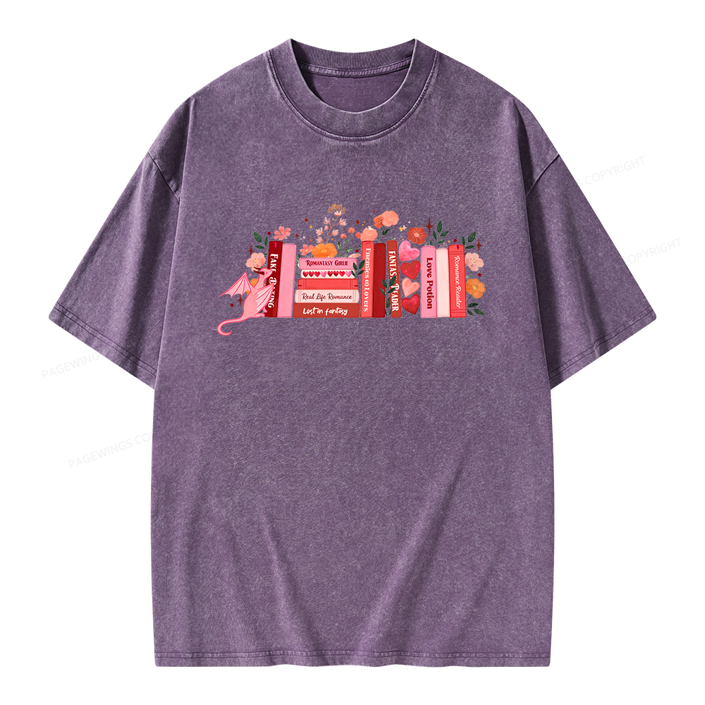 Pagewings Romance Reader Unisex Washed T-shirt
