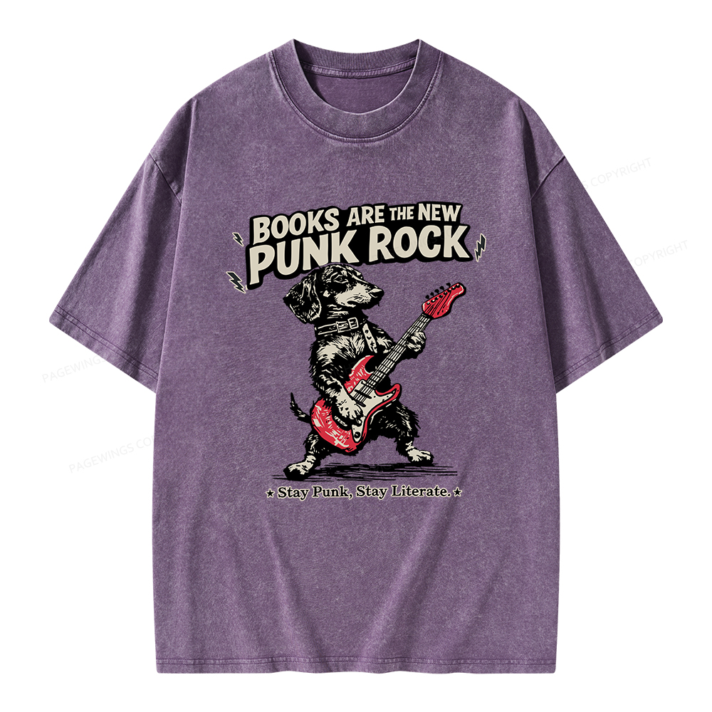 Pagewings Books Are the New Punk Rock Unisex Washed T-shirt