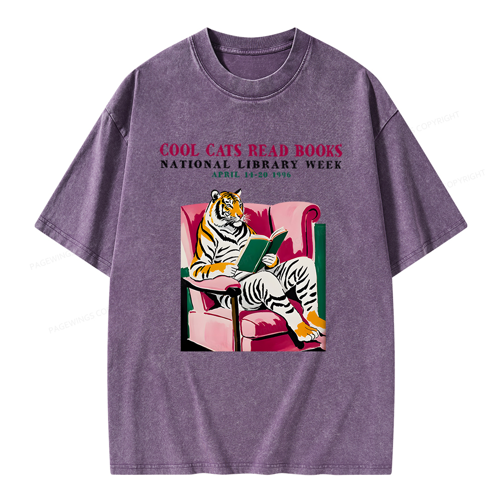 Pagewings Library Week Poster 1996 Unisex Washed T-shirt