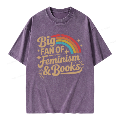 Pagewings Big Fan Of Feminism & Books Unisex Washed T-shirt