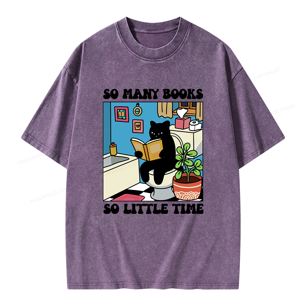 Pagewings So Many Books So Little Time Unisex Washed T-shirt