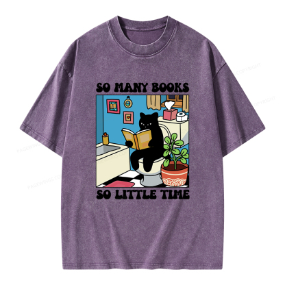 Pagewings So Many Books So Little Time Unisex Washed T-shirt