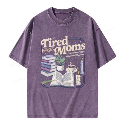 Pagewings Tired Moms Book Club Unisex Washed T-shirt