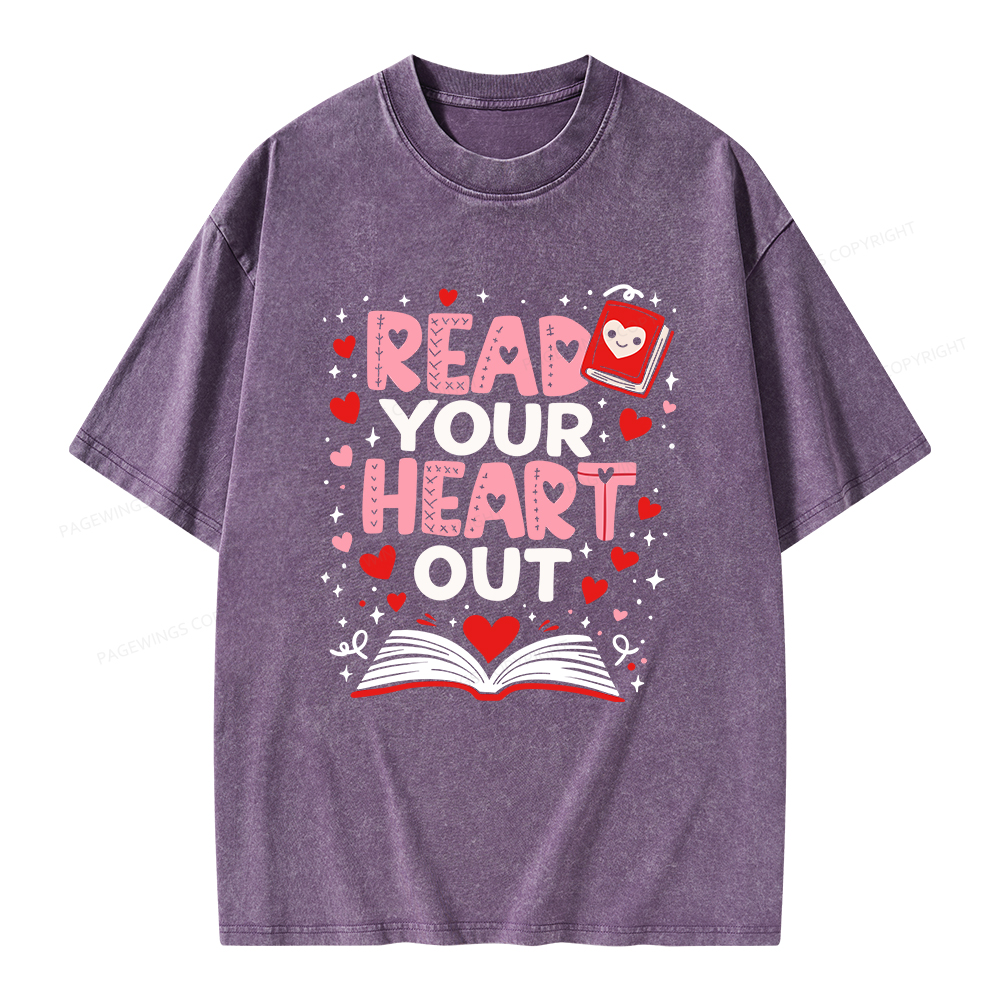 Pagewings Read Your Heart Out Valentine Unisex Washed T-shirt