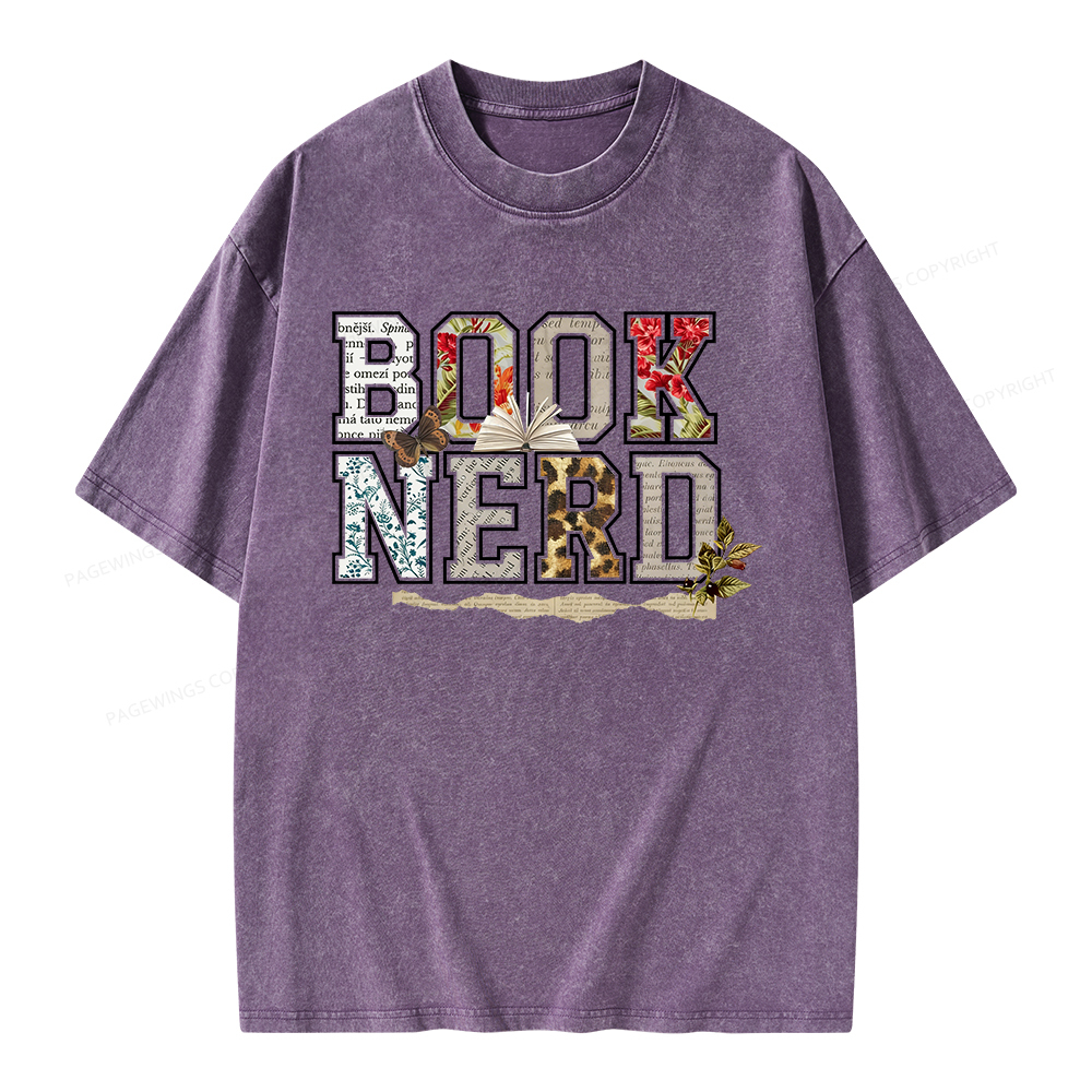 Pagewings Book Nerd Unisex Washed T-shirt