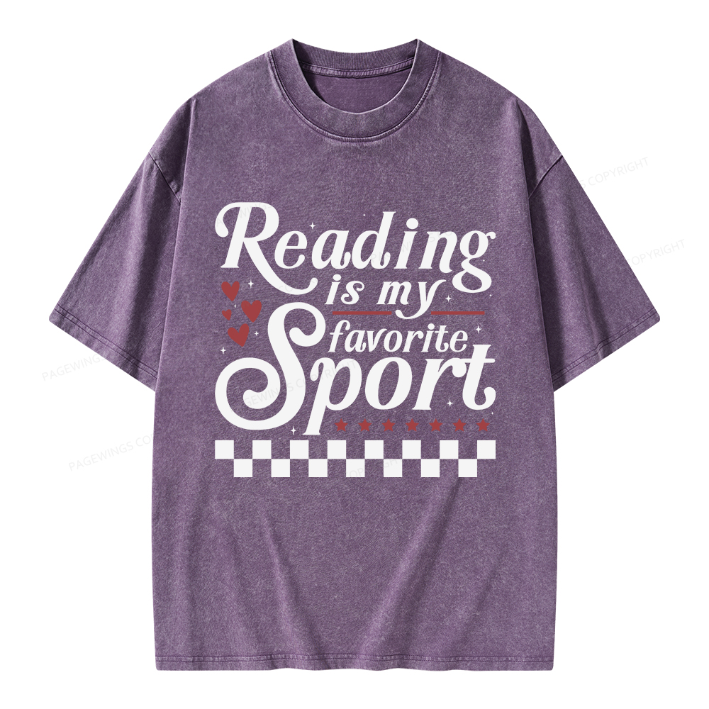 Pagewings Reading Is My Favorite Sport Unisex Washed T-shirt