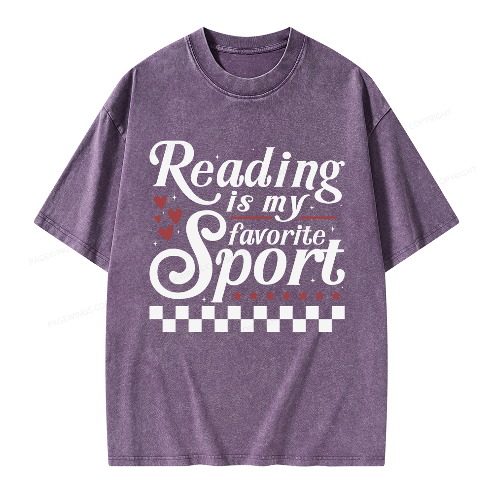 Pagewings Reading Is My Favorite Sport Unisex Washed T-shirt
