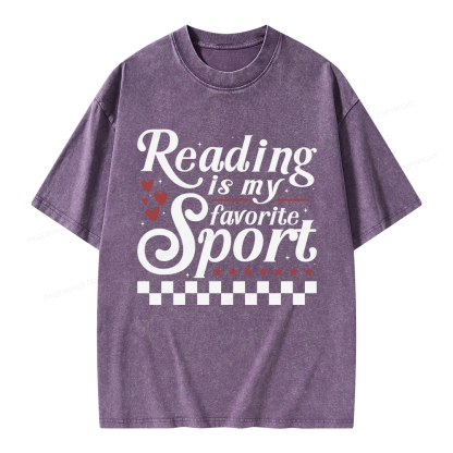 Pagewings Reading Is My Favorite Sport Unisex Washed T-shirt