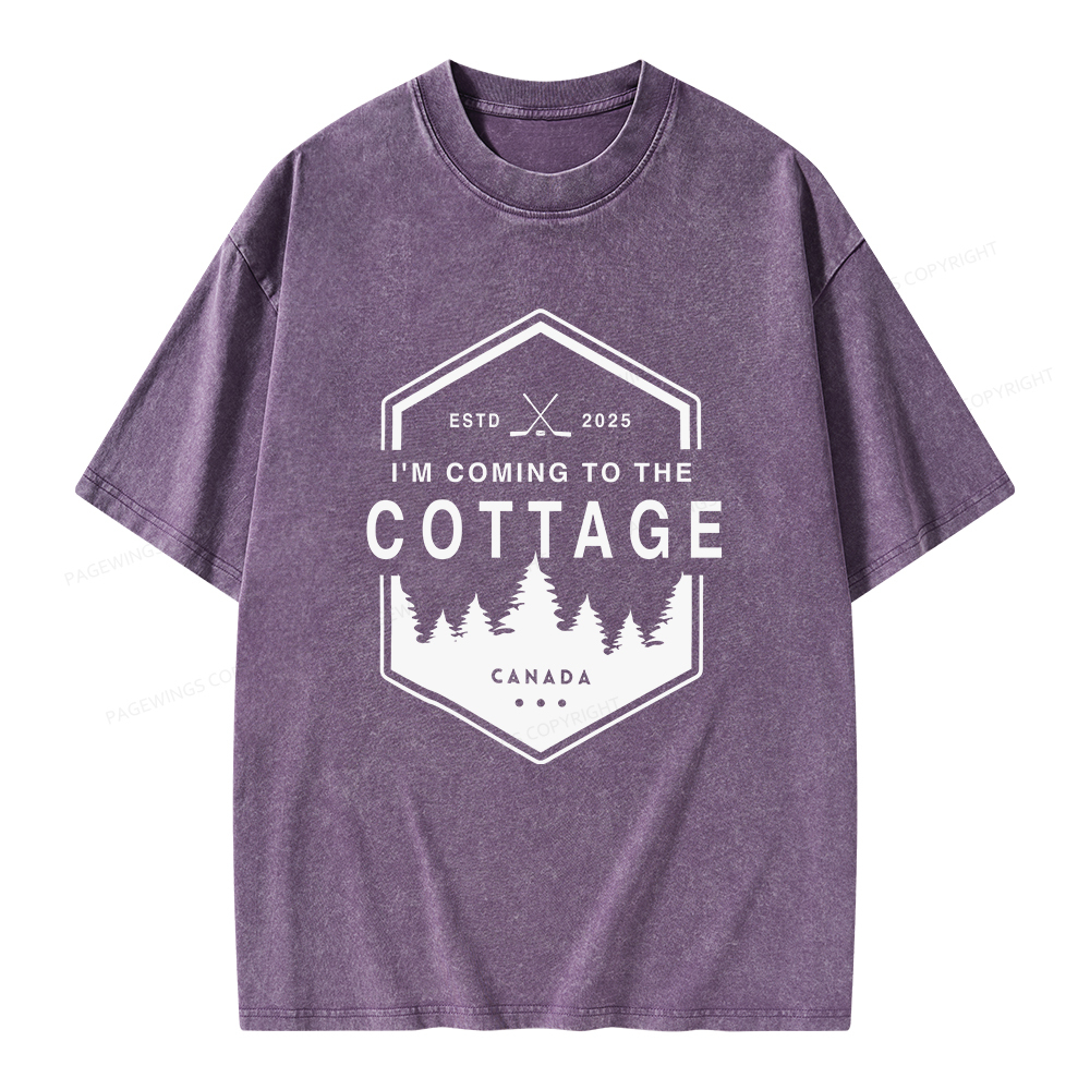 Pagewings Coming To The Cottage Unisex Washed T-shirt