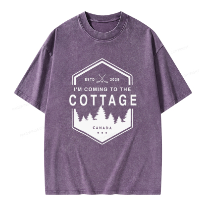 Pagewings Coming To The Cottage Unisex Washed T-shirt