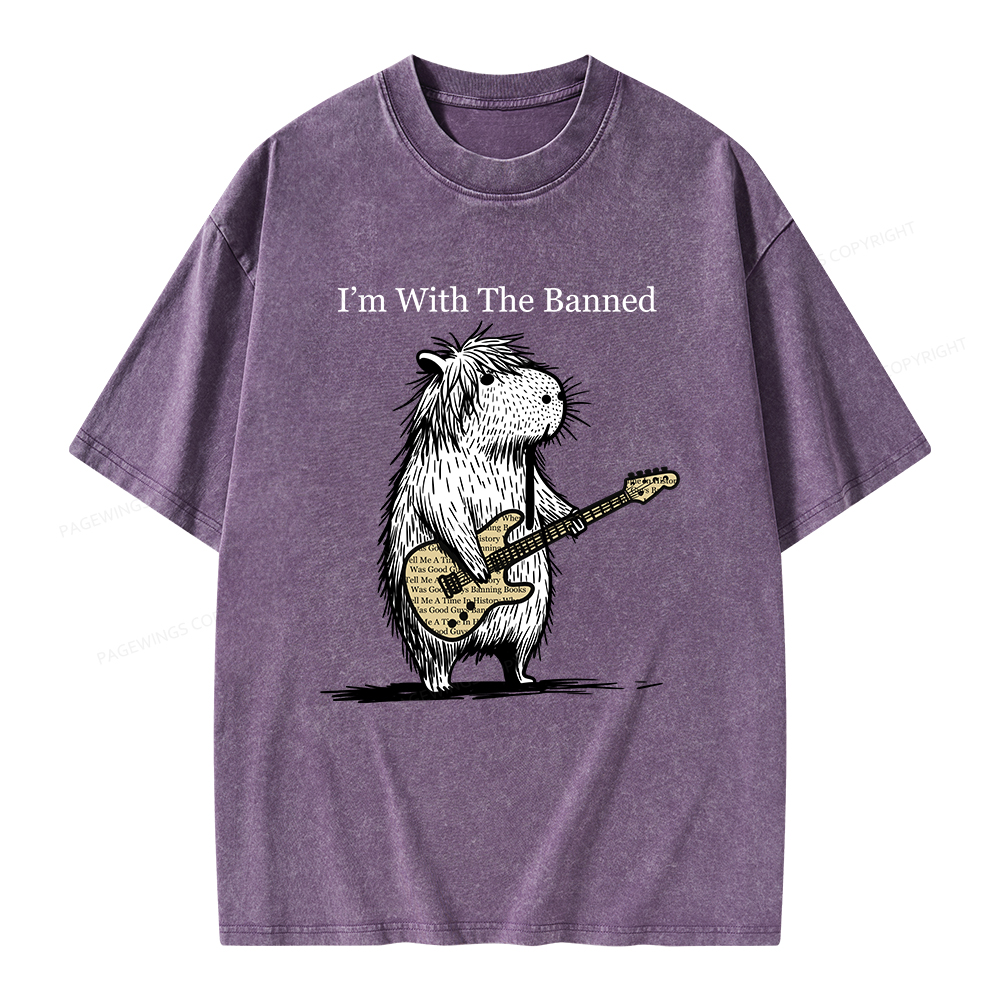Pagewings I'm With The Banned Unisex Washed T-shirt