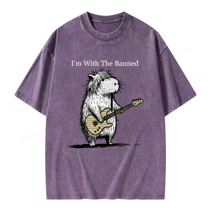 Pagewings I'm With The Banned Unisex Washed T-shirt