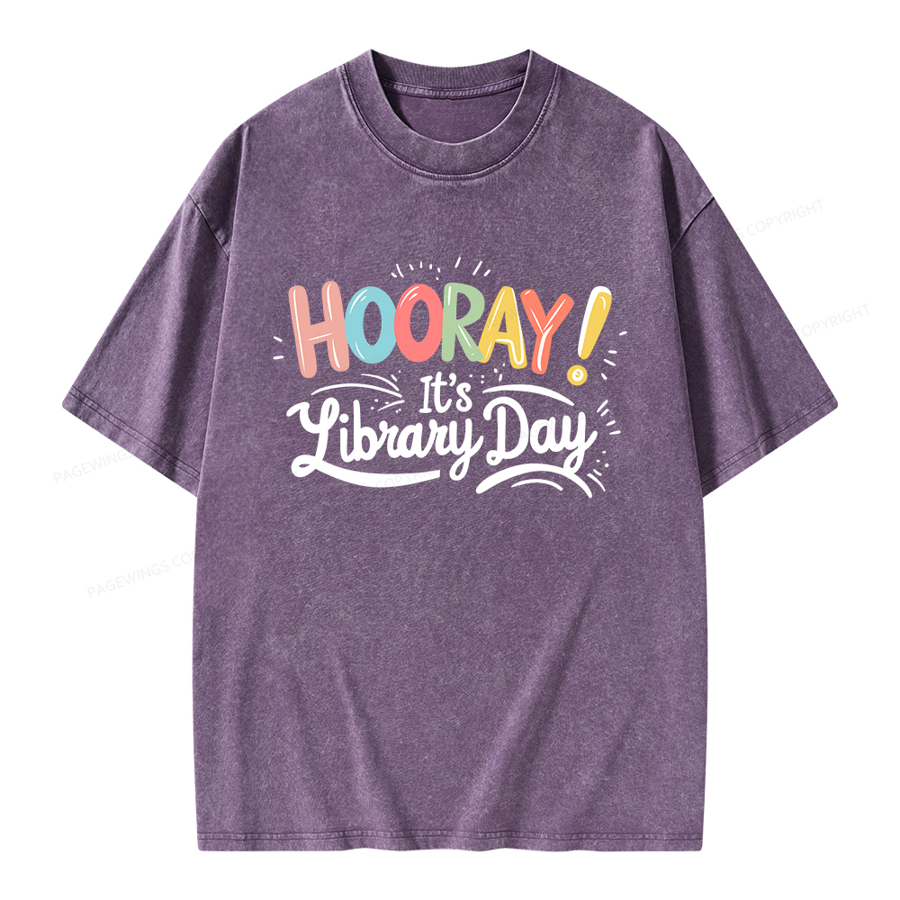 Pagewings Library Day Unisex Washed T-shirt
