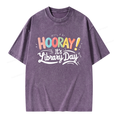 Pagewings Library Day Unisex Washed T-shirt