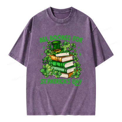 Pagewings All Booked For St Patrick's Day Unisex Washed T-shirt