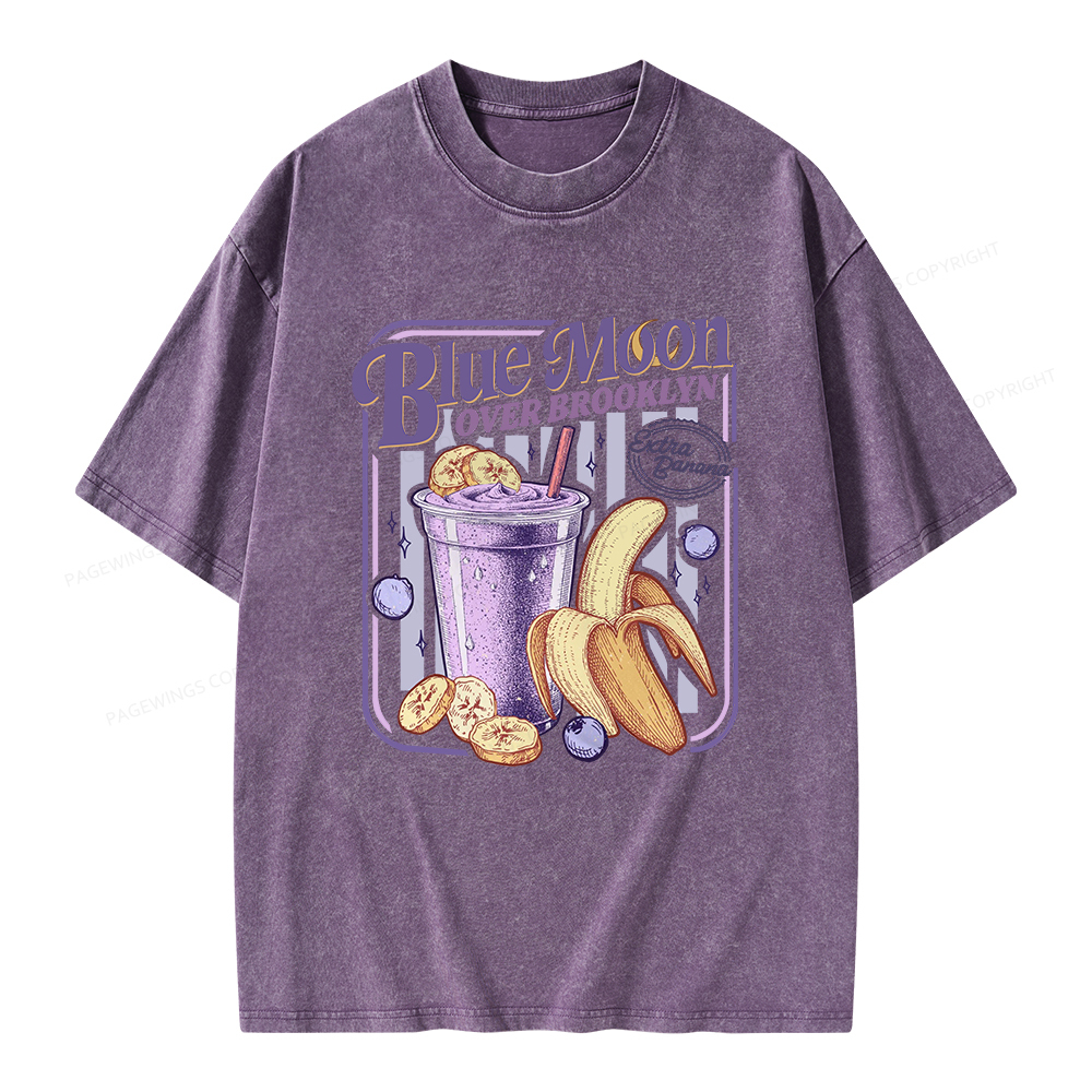 Pagewings Blue Moon Over Brooklyn Unisex Washed T-shirt