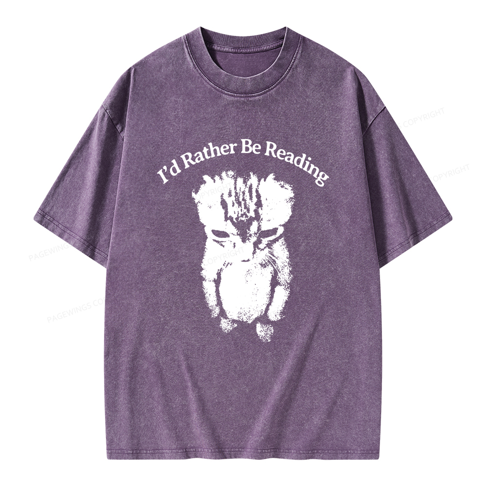 Pagewings I’d Rather Be Reading Unisex Washed T-shirt
