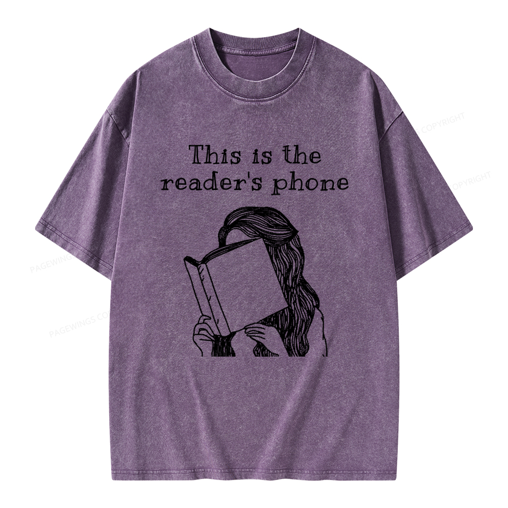 Pagewings This Is The Readers Phone Unisex Washed T-shirt