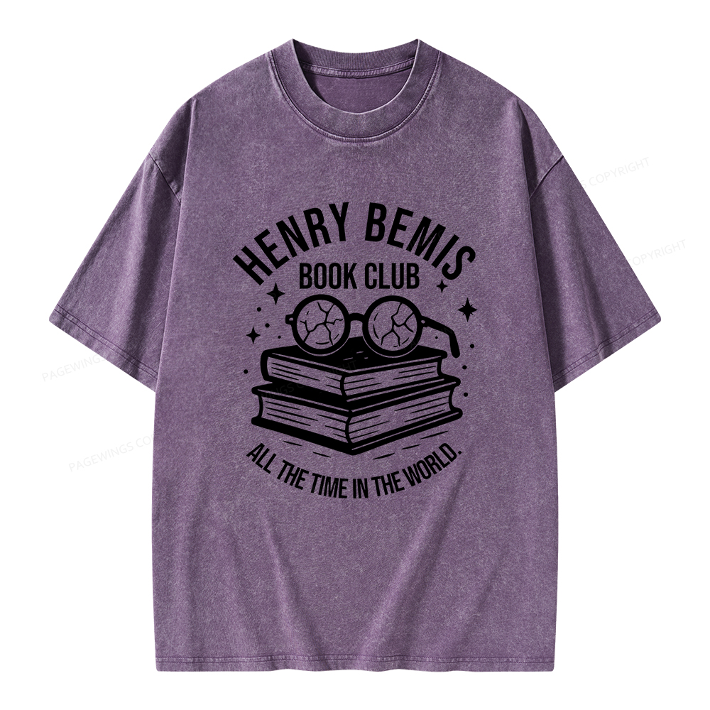 Pagewings Henry Bemis Book Club Unisex Washed T-shirt