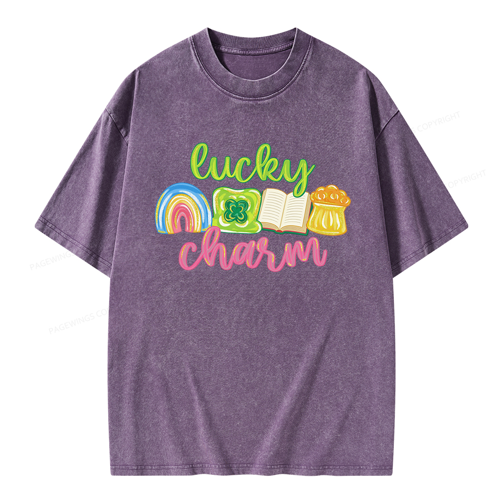 Pagewings St Patricks Lucky Unisex Washed T-shirt