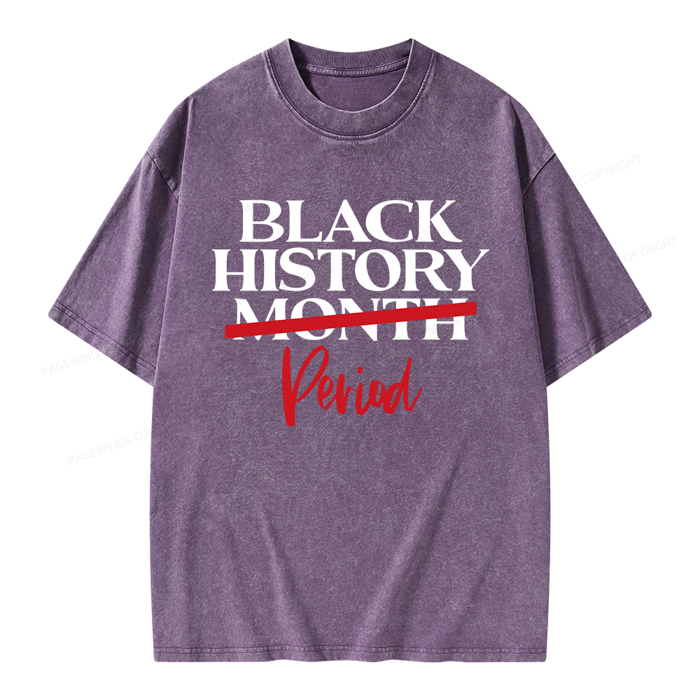 Pagewings Black History Month Period Unisex Washed T-shirt