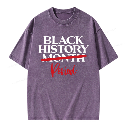 Pagewings Black History Month Period Unisex Washed T-shirt