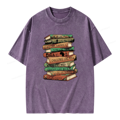 Pagewings Black History Month Books Unisex Washed T-shirt