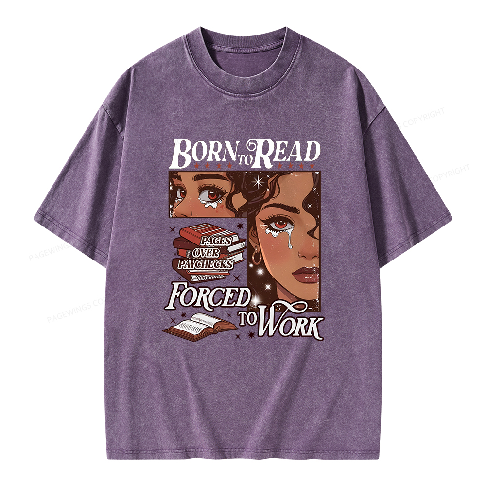 Pagewings Born to Read Bookish Unisex Washed T-shirt