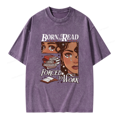 Pagewings Born to Read Bookish Unisex Washed T-shirt