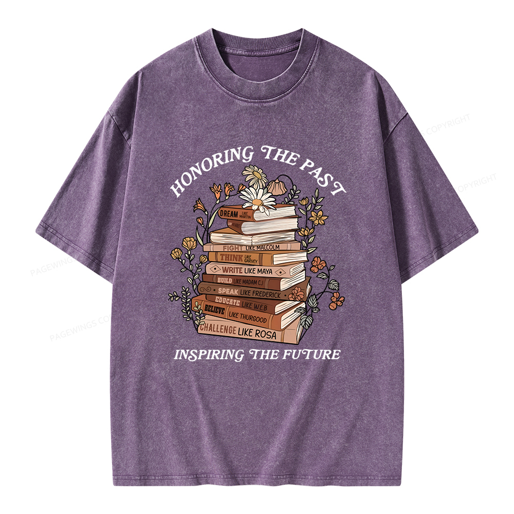 Pagewings Honoring The Past Inspiring The Future Unisex Washed T-shirt