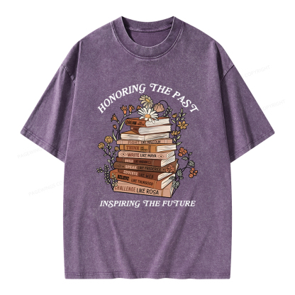 Pagewings Honoring The Past Inspiring The Future Unisex Washed T-shirt