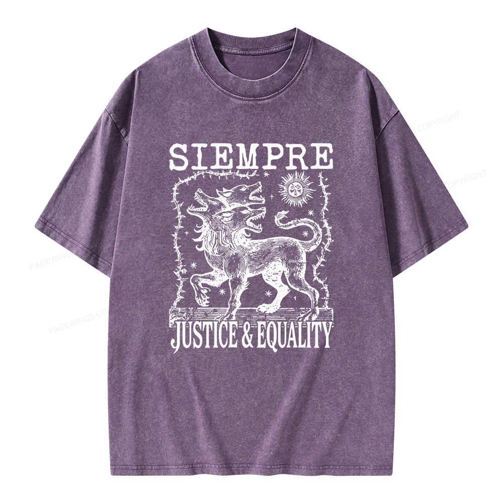 Pagewings Siempre Justice Equality Unisex Washed T-shirt