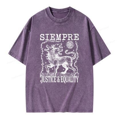 Pagewings Siempre Justice Equality Unisex Washed T-shirt