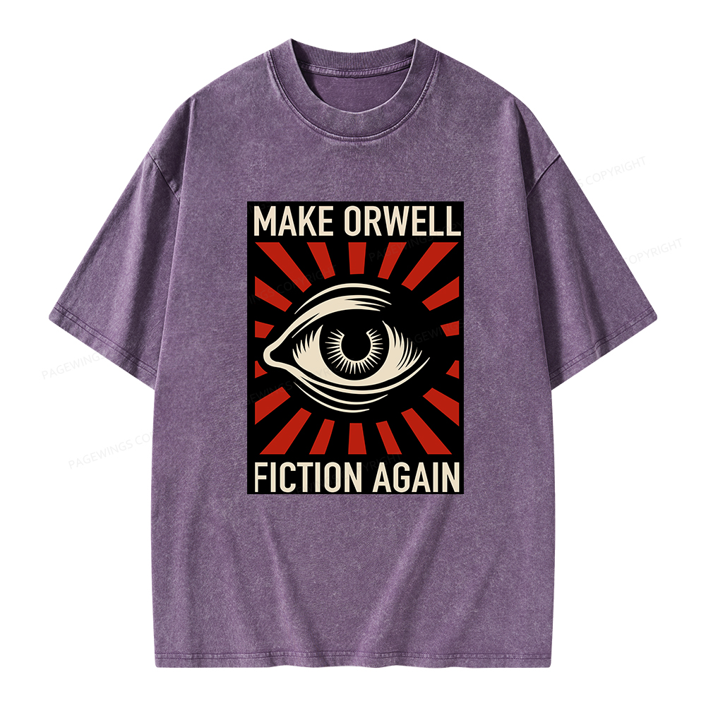 Pagewings Make Orwell Fiction Again Unisex Washed T-shirt