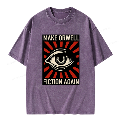 Pagewings Make Orwell Fiction Again Unisex Washed T-shirt