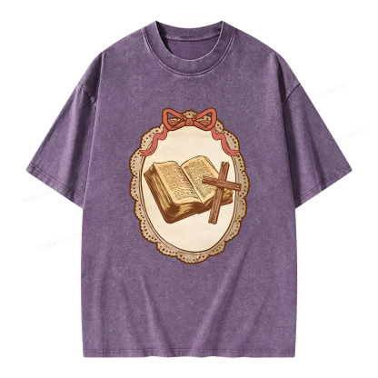 Pagewings Vintage Book Unisex Washed T-shirt