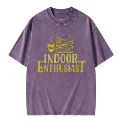 Pagewings Indoor Enthusiast Unisex Washed T-shirt